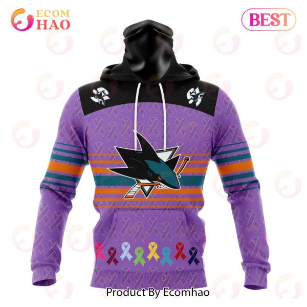 NHL San Jose Sharks Specialized Design Fights Cancer 3D Hoodie