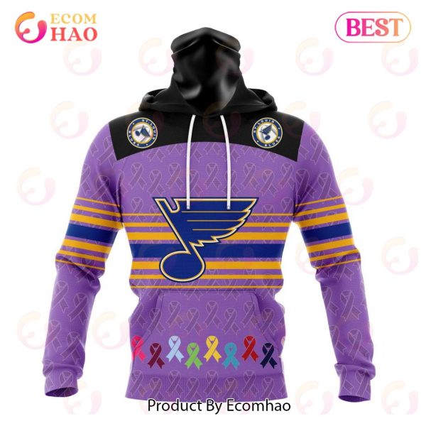 NHL St. Louis Blues Specialized Design Fights Cancer 3D Hoodie