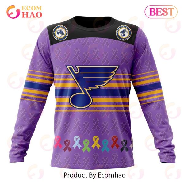 NHL St. Louis Blues Specialized Design Fights Cancer 3D Hoodie