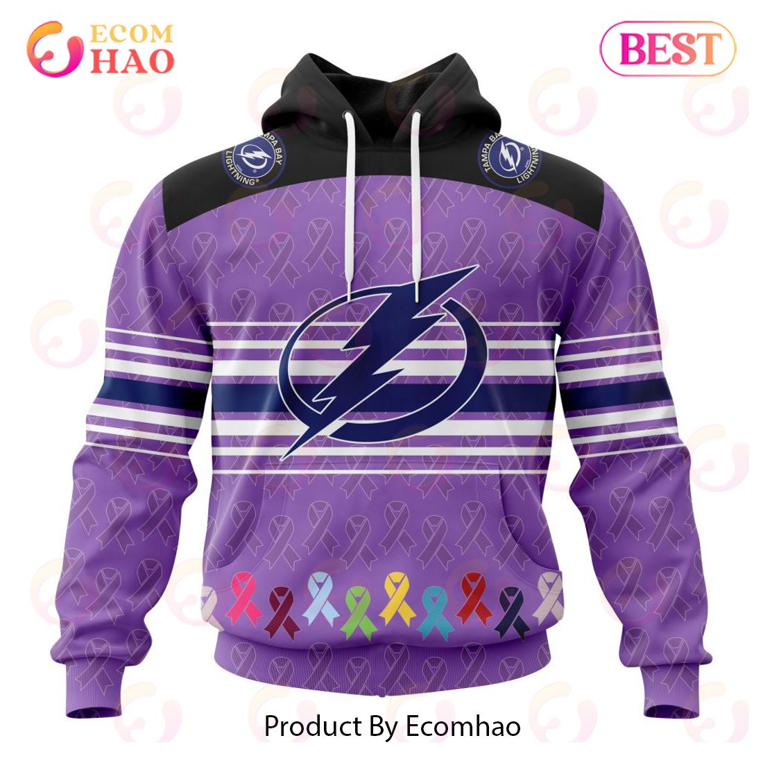 NHL Tampa Bay Lightning Specialized Design Fights Cancer 3D Hoodie