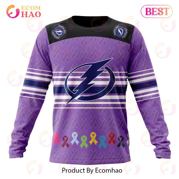 NHL Tampa Bay Lightning Specialized Design Fights Cancer 3D Hoodie