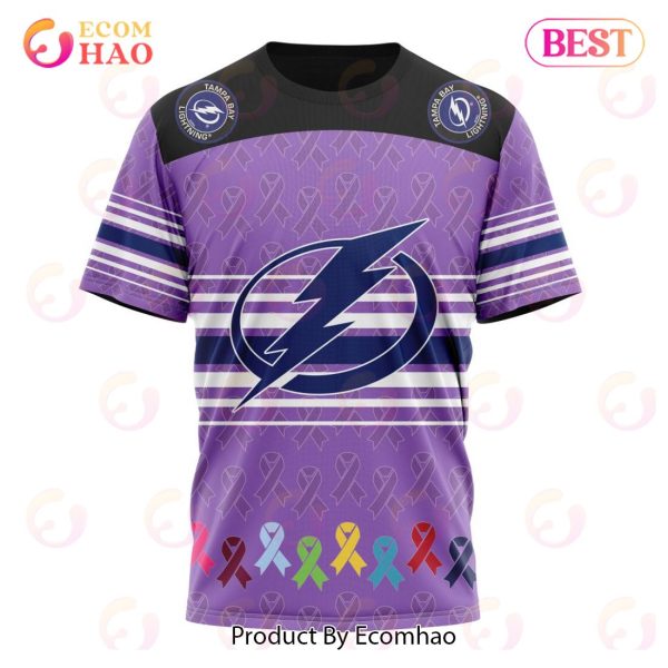 NHL Tampa Bay Lightning Specialized Design Fights Cancer 3D Hoodie