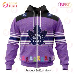NHL Toronto Maple Leafs Specialized Design Fights Cancer 3D Hoodie