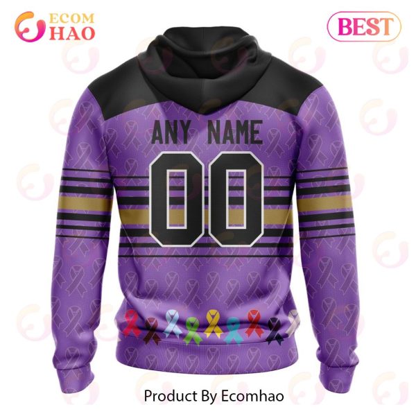 NHL Vegas Golden Knights Specialized Design Fights Cancer 3D Hoodie