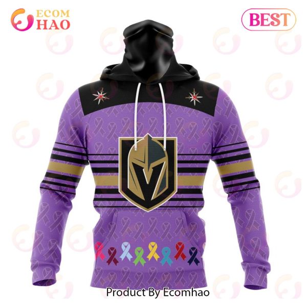NHL Vegas Golden Knights Specialized Design Fights Cancer 3D Hoodie