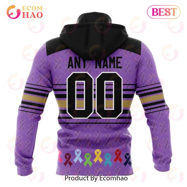 NHL Vegas Golden Knights Specialized Design Fights Cancer 3D Hoodie