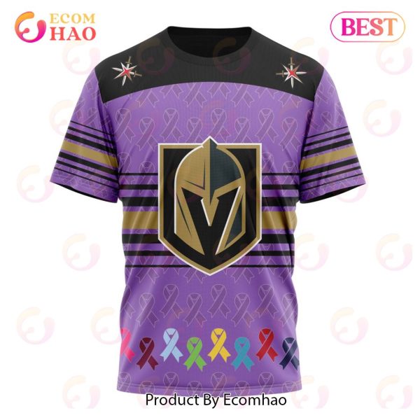 NHL Vegas Golden Knights Specialized Design Fights Cancer 3D Hoodie