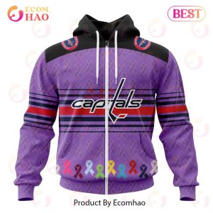 NHL Washington Capitals Specialized Design Fights Cancer 3D Hoodie