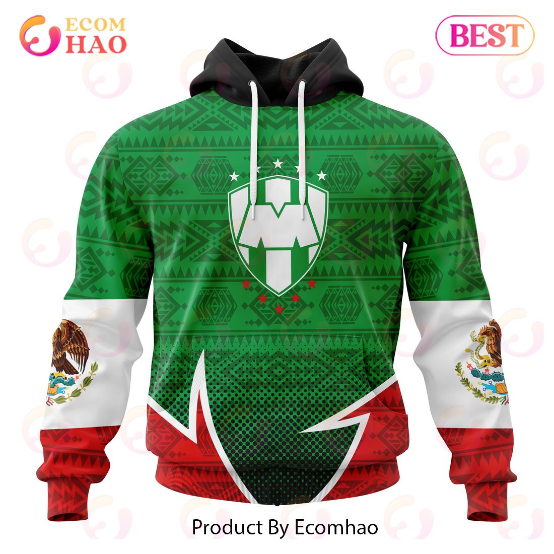 LIGA MX C.F. Monterrey Special Mexican Pride 3D Hoodie