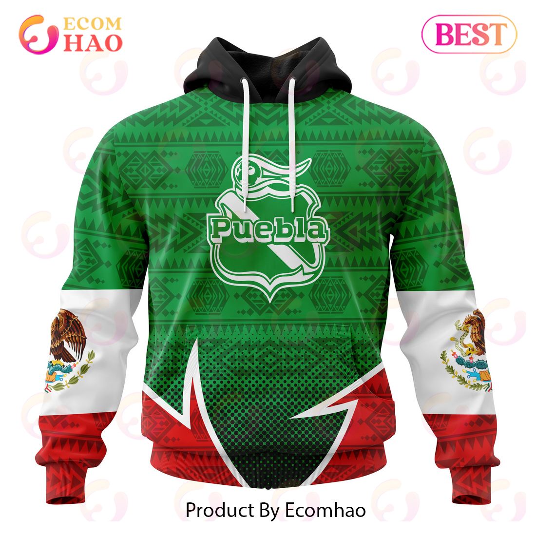 LIGA MX Club Puebla Special Mexican Pride 3D Hoodie