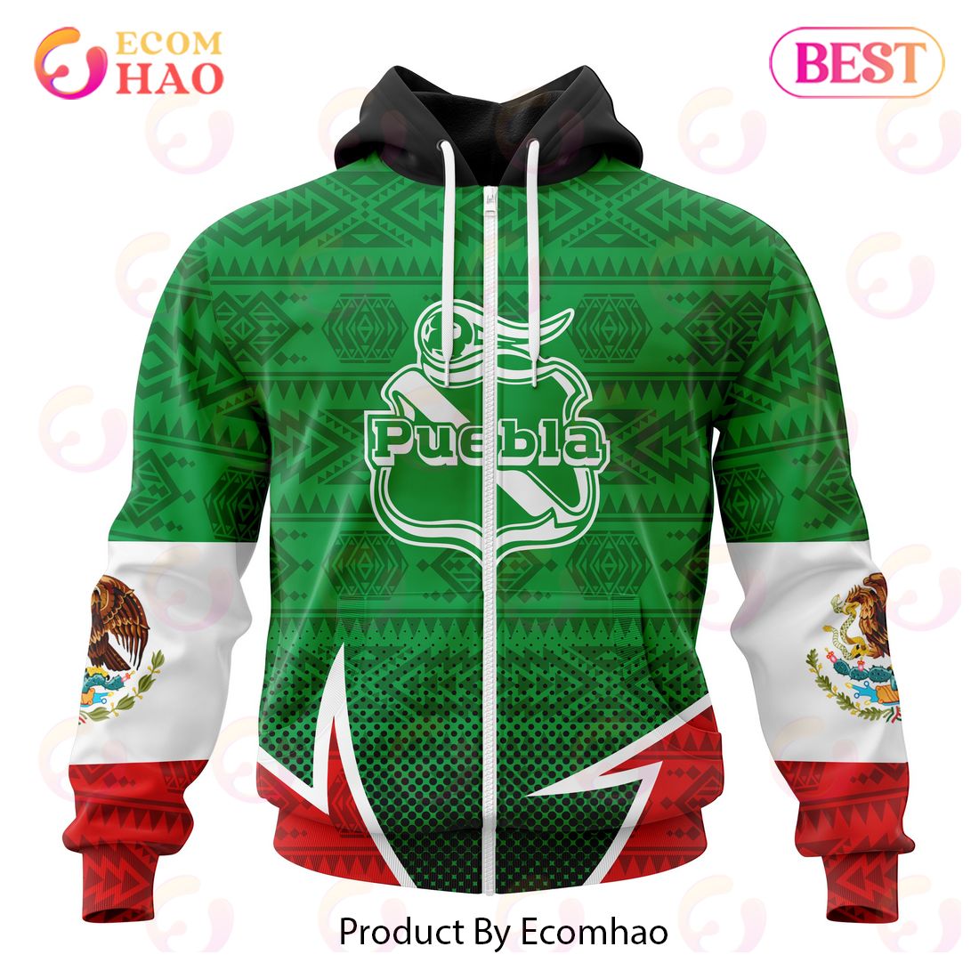 LIGA MX Club Puebla Special Mexican Pride 3D Hoodie