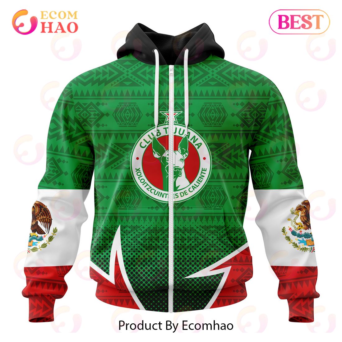 LIGA MX Club Tijuana Special Mexican Pride 3D Hoodie