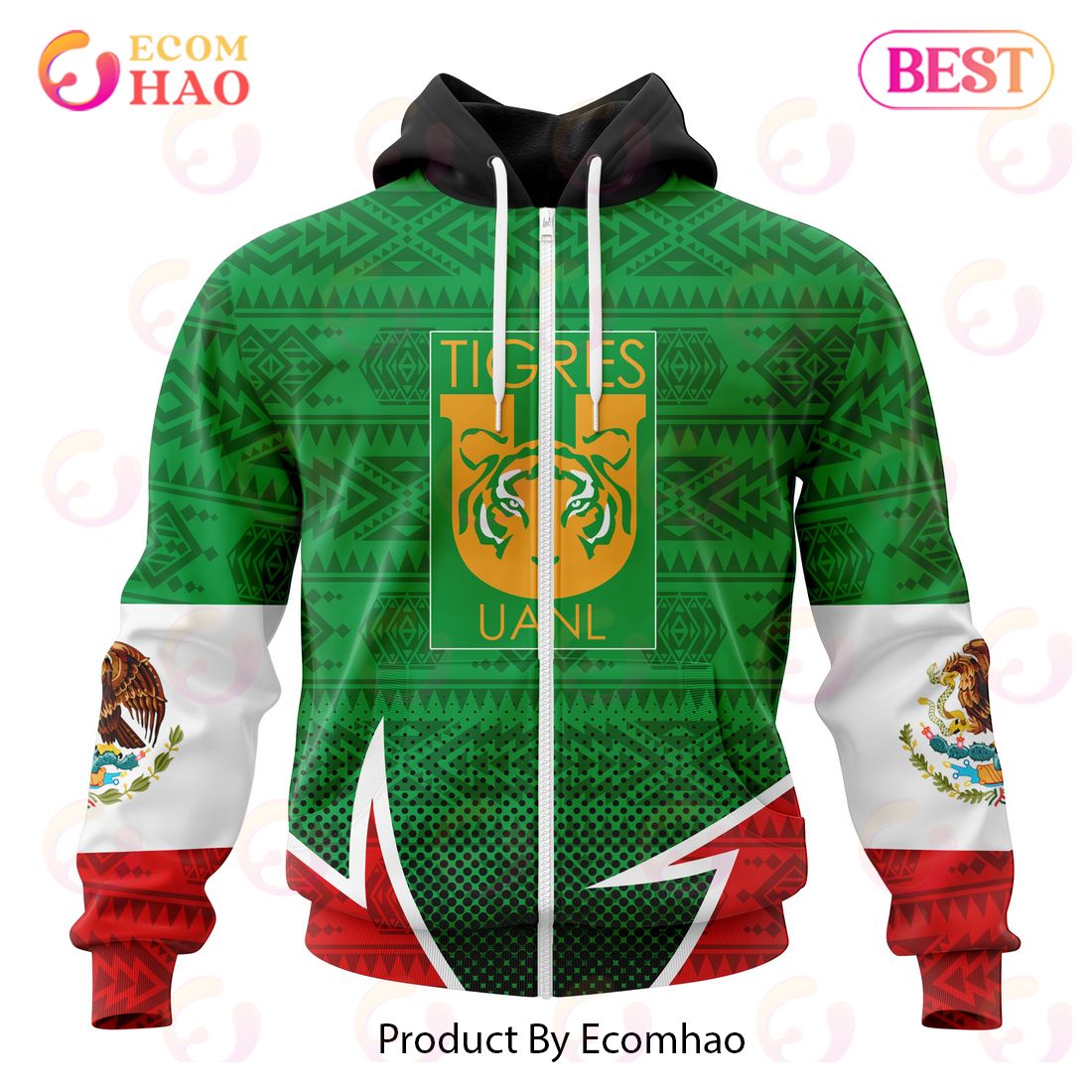 LIGA MX Tigres UANL Special Mexican Pride 3D Hoodie