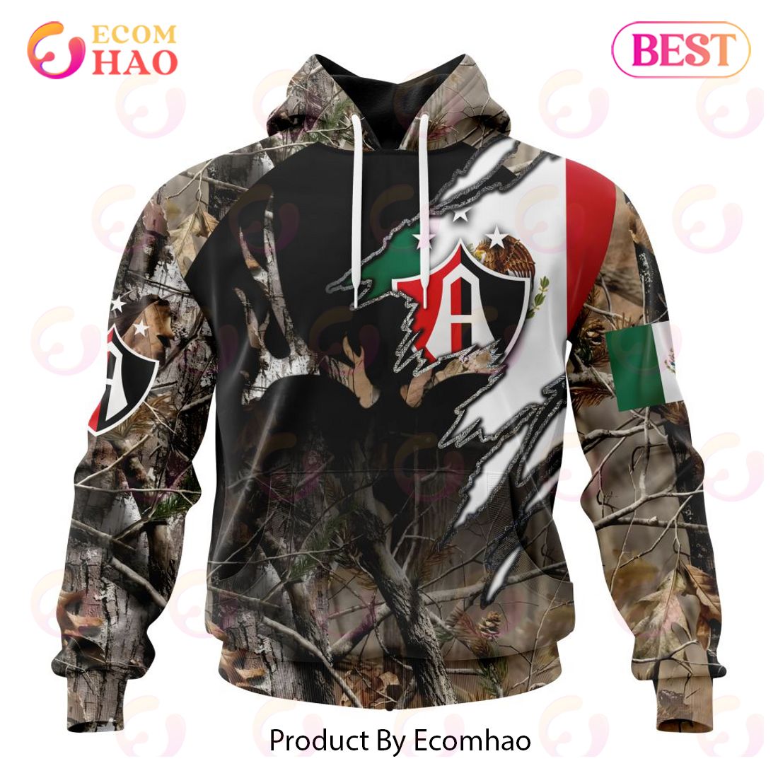 LIGA MX Atlas F.C Special Camo Hunting 3D Hoodie