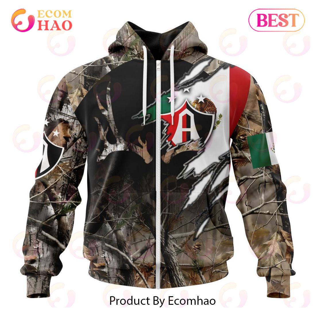 LIGA MX Atlas F.C Special Camo Hunting 3D Hoodie