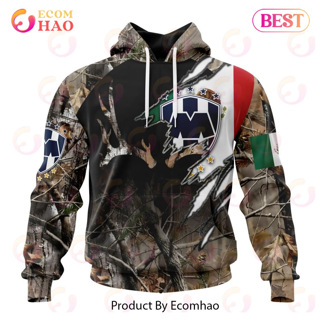 LIGA MX Club Leon Special Camo Hunting 3D Hoodie