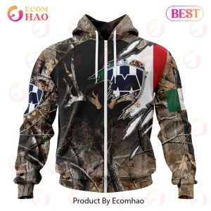 LIGA MX C.F. Monterrey Special Camo Hunting 3D Hoodie