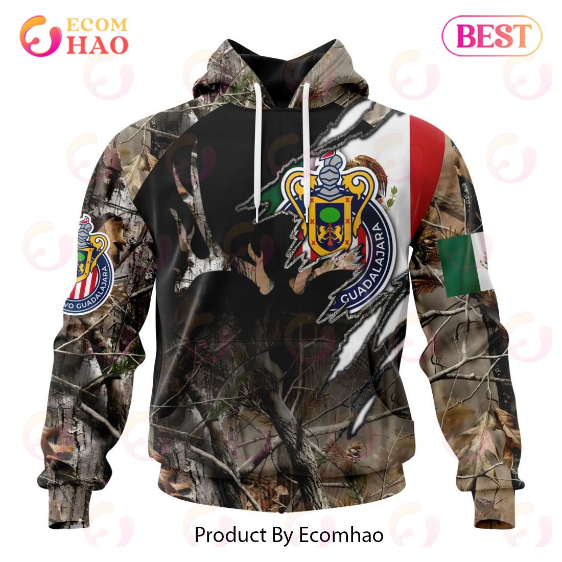 LIGA MX Chivas Guadalajara Special Camo Hunting 3D Hoodie