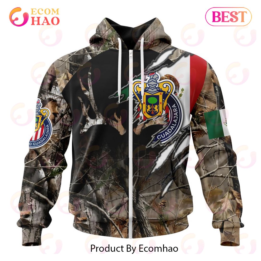 LIGA MX Chivas Guadalajara Special Camo Hunting 3D Hoodie