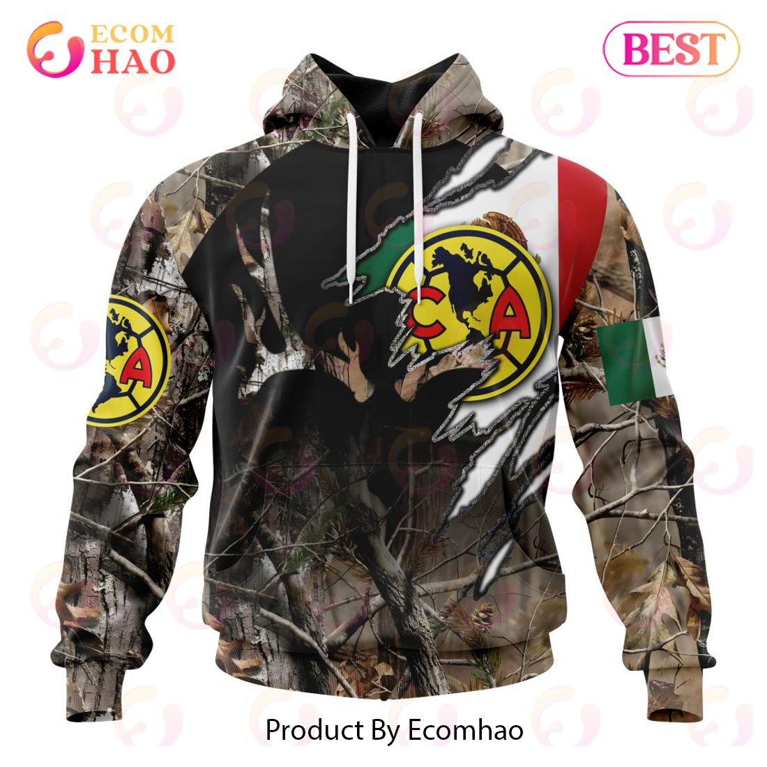 LIGA MX Club America Special Camo Hunting 3D Hoodie