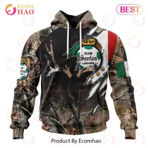 LIGA MX Club Santos Laguna Special Camo Hunting 3D Hoodie