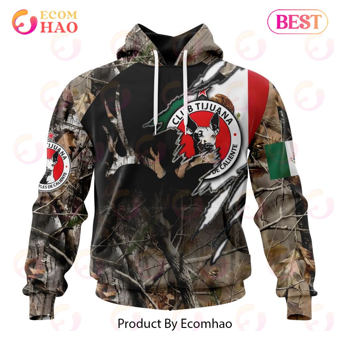 LIGA MX Club Tijuana Special Camo Hunting 3D Hoodie