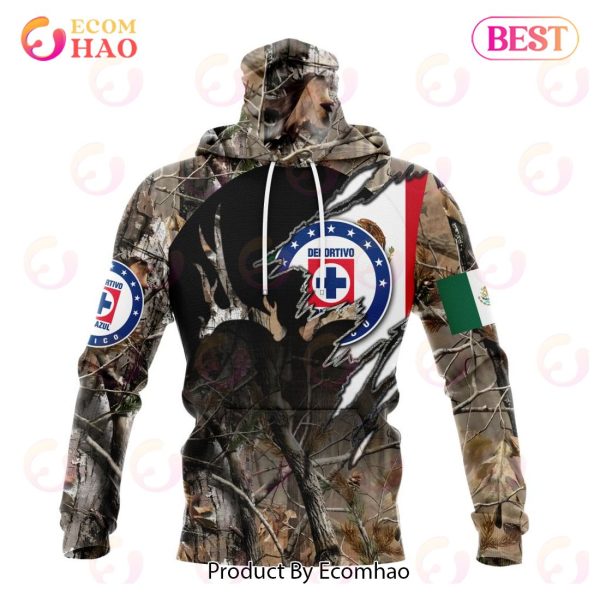 LIGA MX Cruz Azul Special Camo Hunting 3D Hoodie