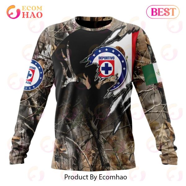 LIGA MX Cruz Azul Special Camo Hunting 3D Hoodie