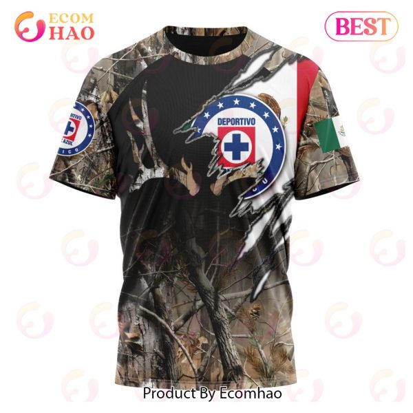 LIGA MX Cruz Azul Special Camo Hunting 3D Hoodie