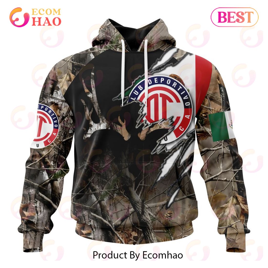 LIGA MX Deportivo Toluca Special Camo Hunting 3D Hoodie