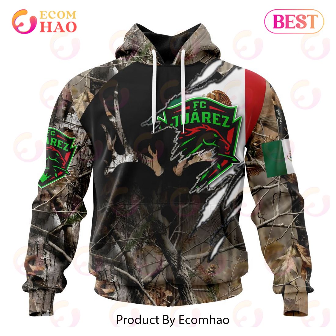 LIGA MX FC Juarez Special Camo Hunting 3D Hoodie