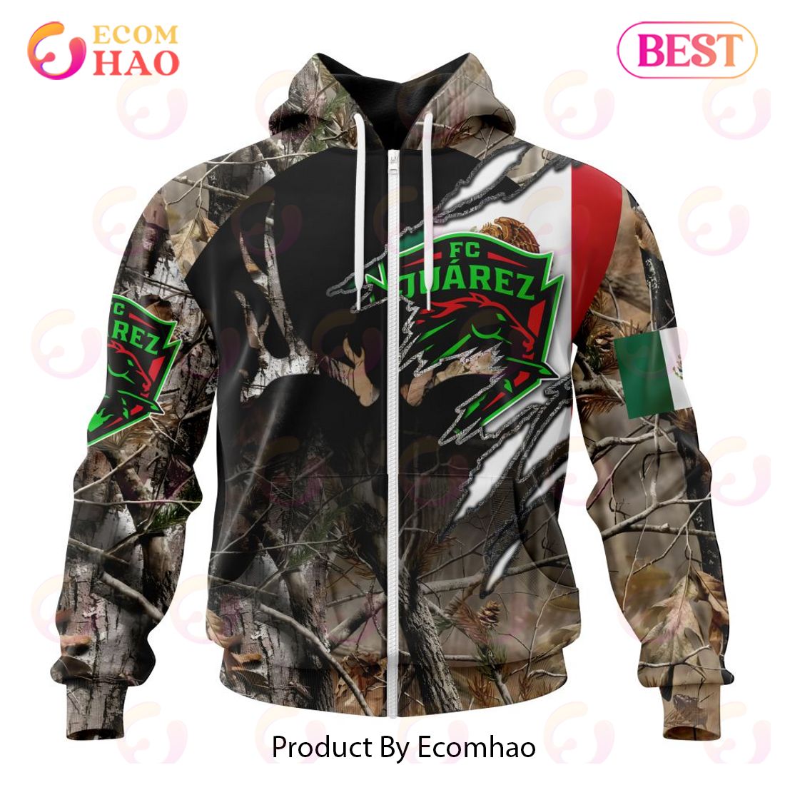 LIGA MX FC Juarez Special Camo Hunting 3D Hoodie