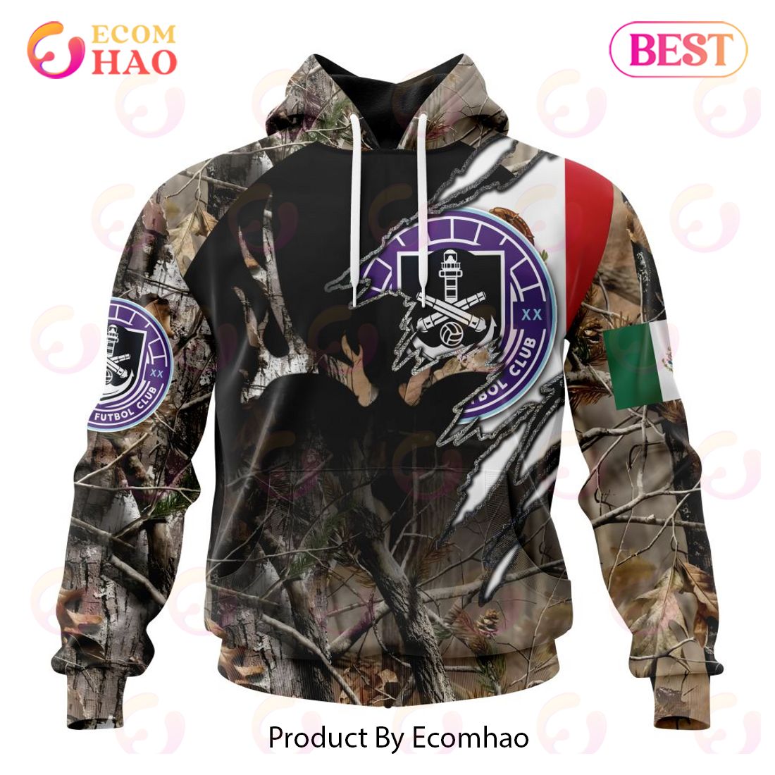 LIGA MX Mazatlan F.C Special Camo Hunting 3D Hoodie