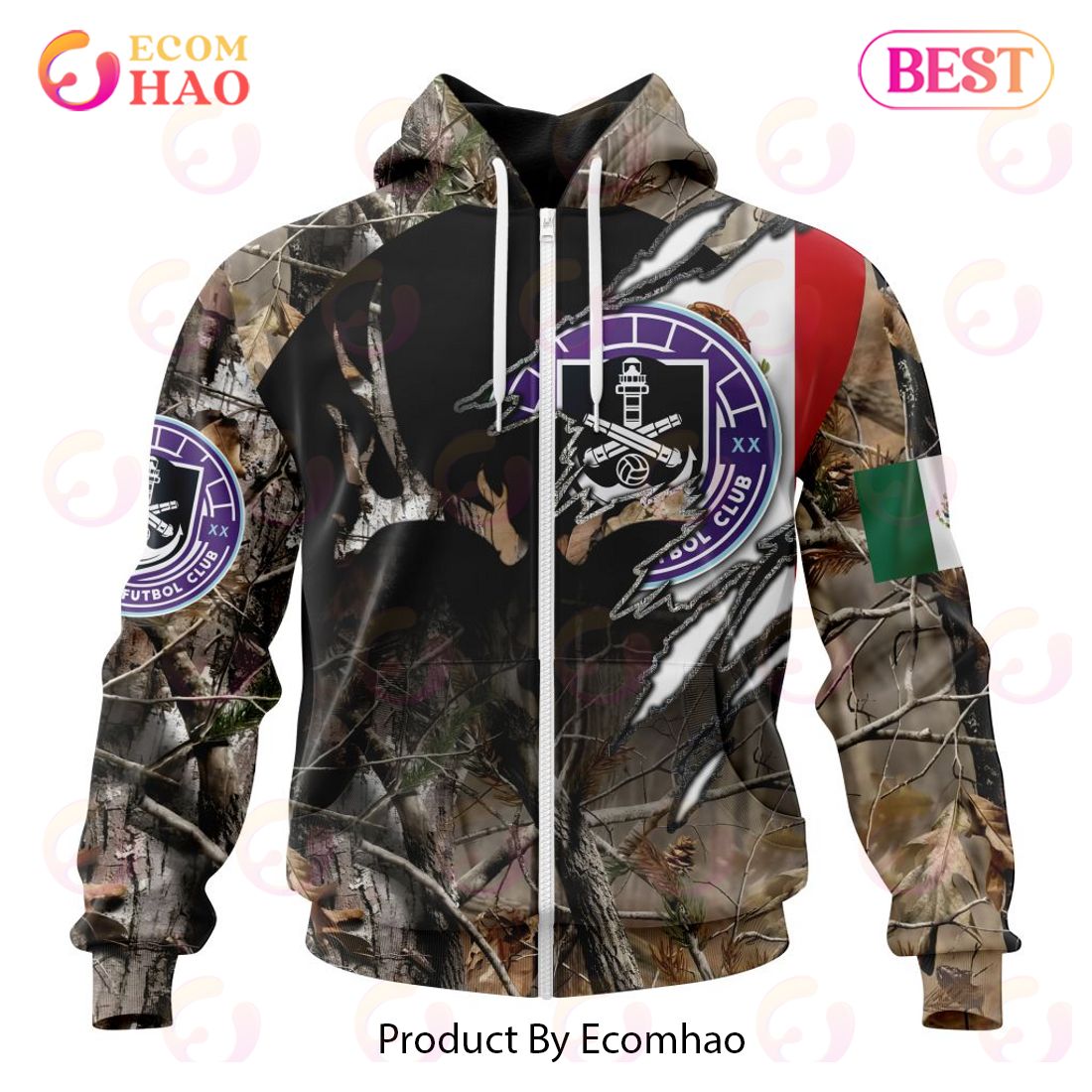 LIGA MX Mazatlan F.C Special Camo Hunting 3D Hoodie