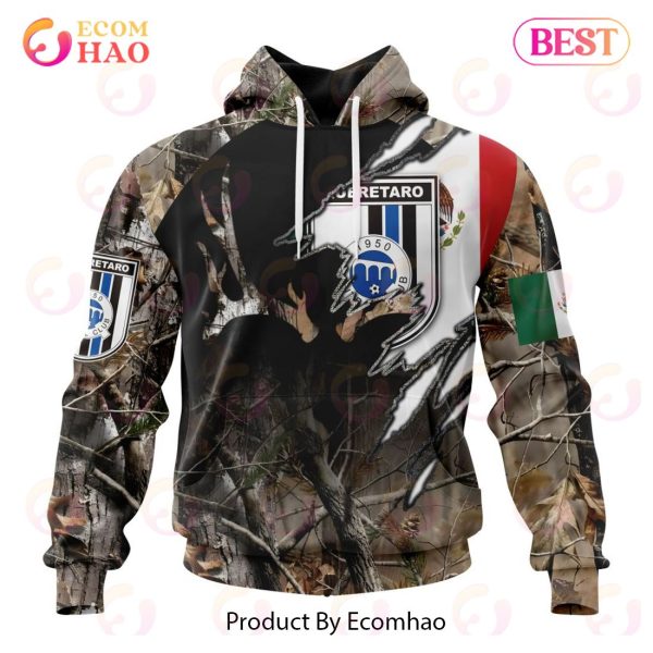 LIGA MX Queretaro F.C Special Camo Hunting 3D Hoodie