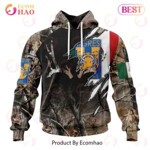 LIGA MX Tigres UANL Special Camo Hunting 3D Hoodie