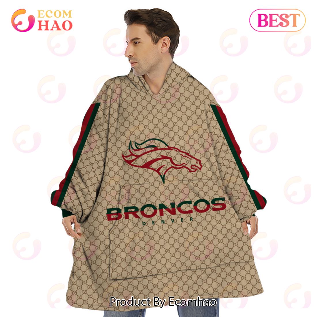 NFL Broncos Specialized Design In GC Style 3D Gucci Hoodie Luxury Items