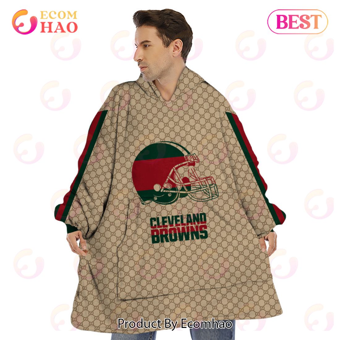 NFL Browns Specialized Design In GC Style 3D Gucci Hoodie Luxury Items