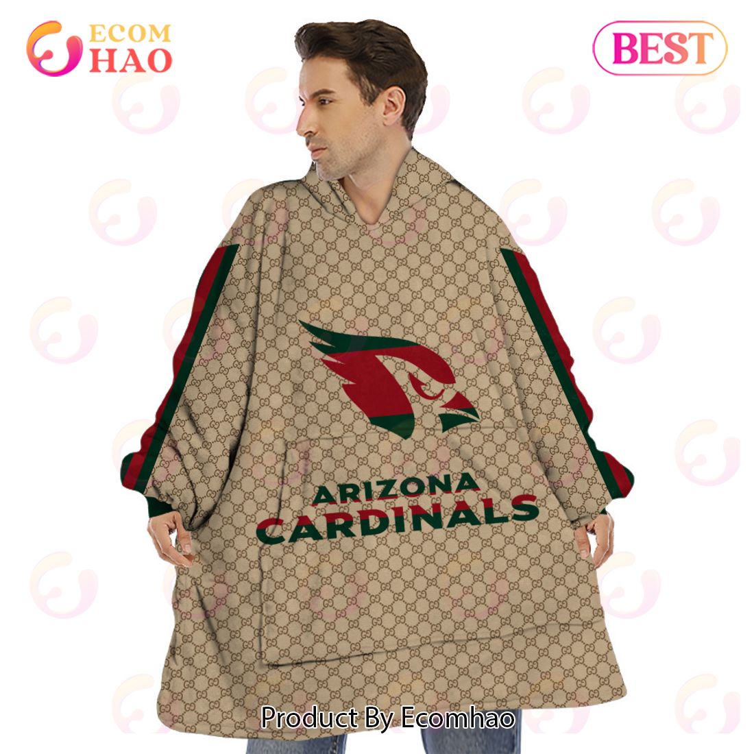 NFL Cardinals Specialized Design In GC Style 3D Gucci Hoodie Luxury Items