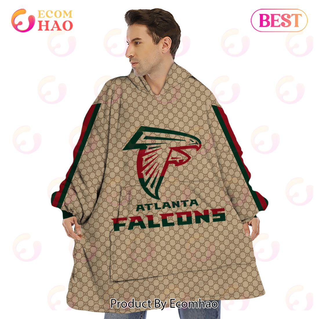 NFL Falcons Specialized Design In GC Style 3D Gucci Hoodie Luxury Items