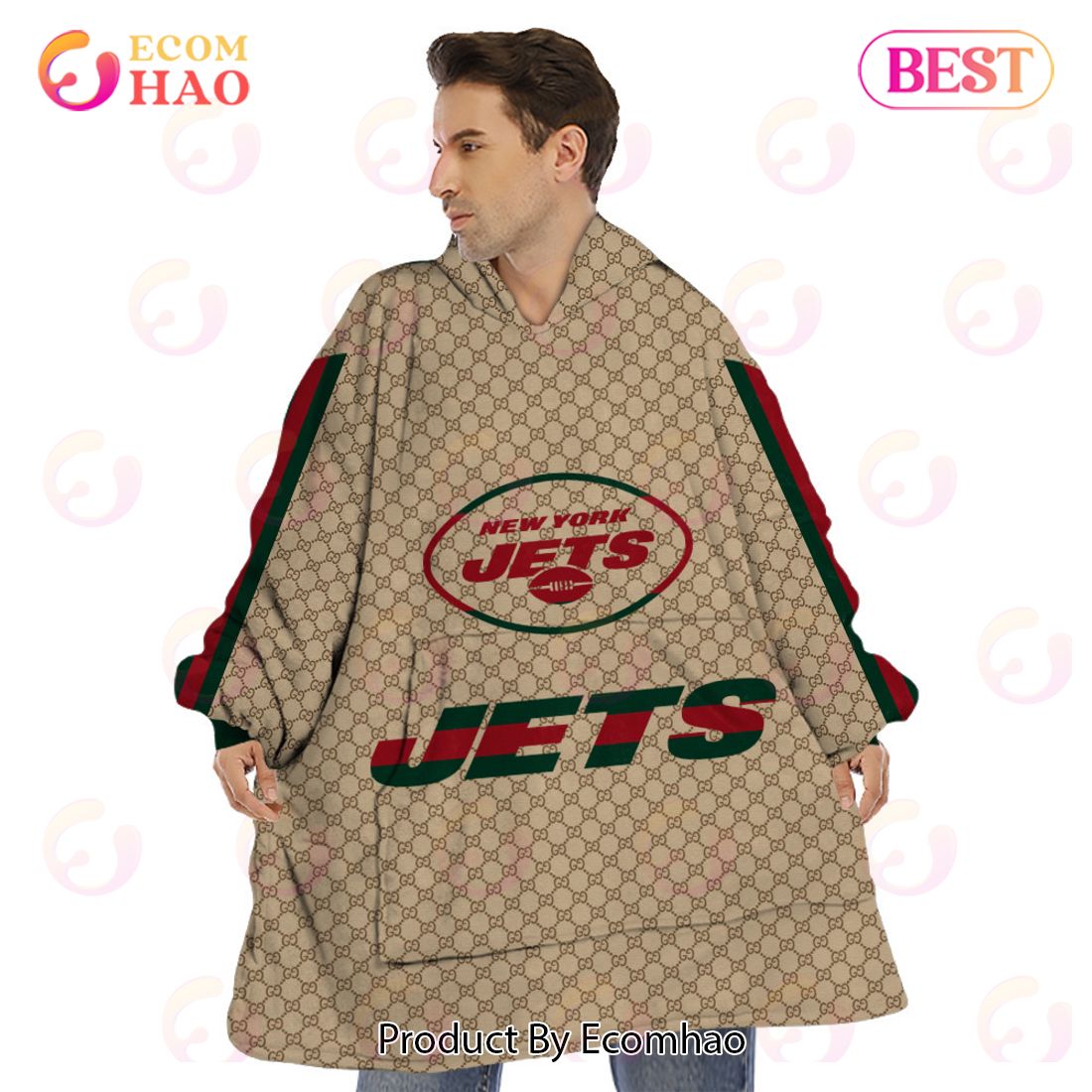 NFL Jets Specialized Design In GC Style 3D Gucci Hoodie Luxury Items