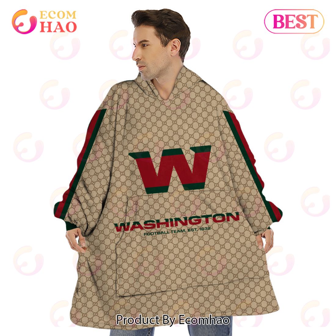 NFL Washington Specialized Design In GC Style 3D Gucci Hoodie Luxury Items