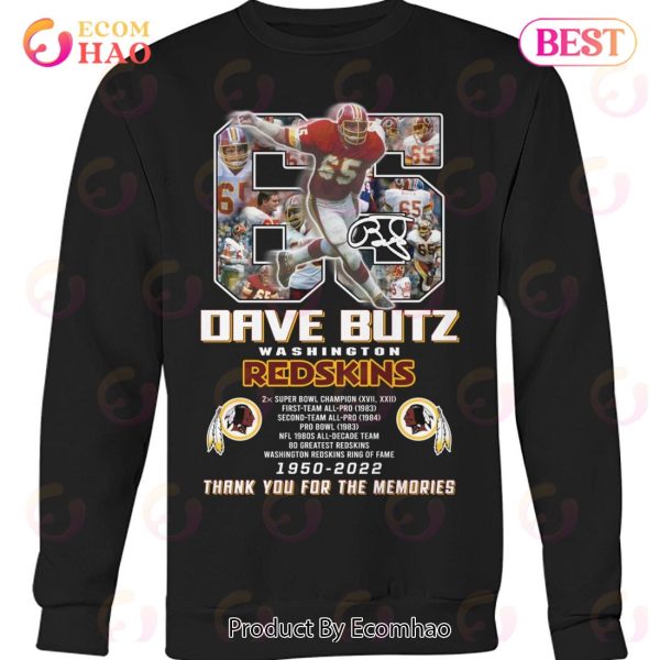 Dave Butz Washington Redskins 1950 – 2022 Thank You For The Memories T-Shirt