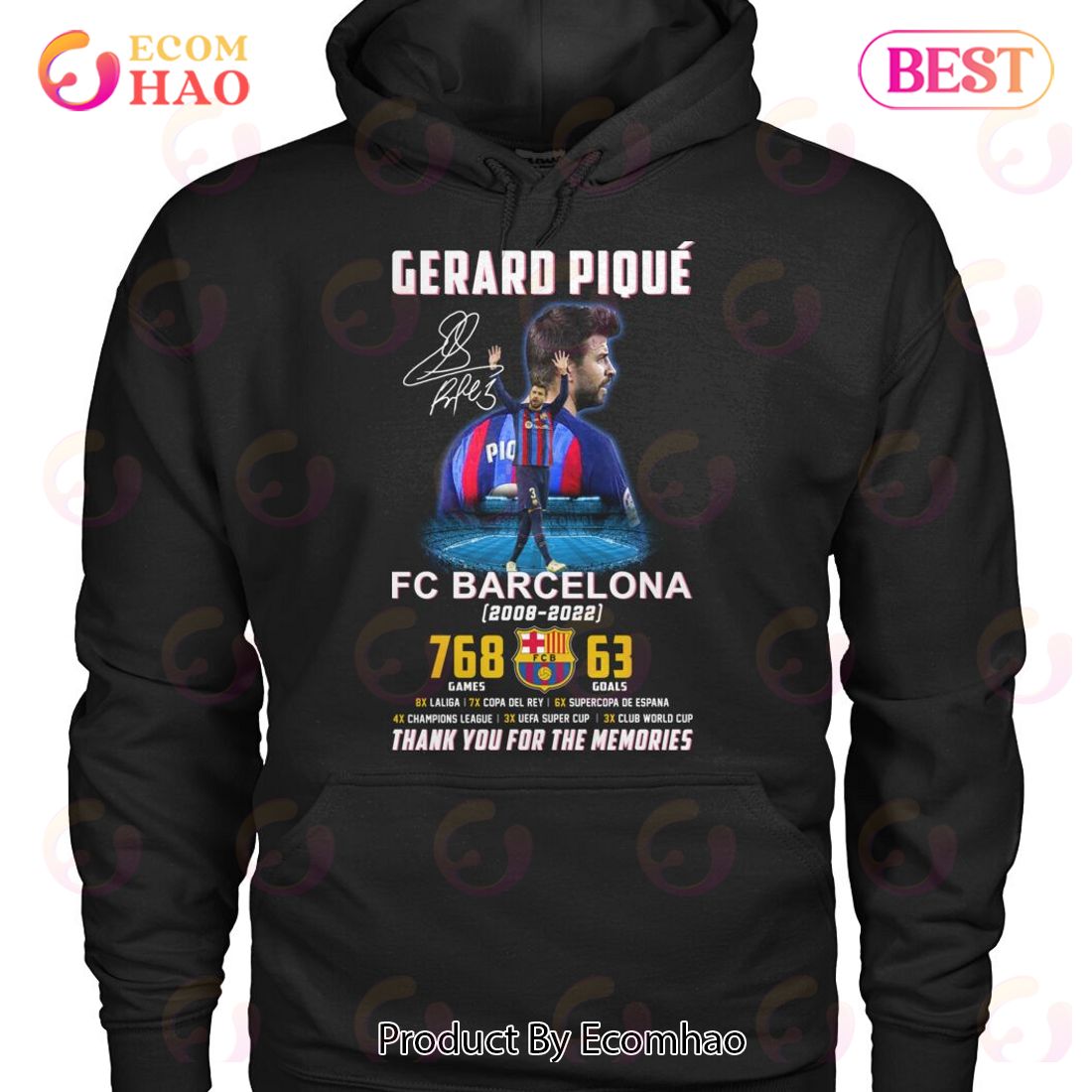 Gerard Pique FC Barcelona 2008 – 2022 Thank You For The Memories T-Shirt