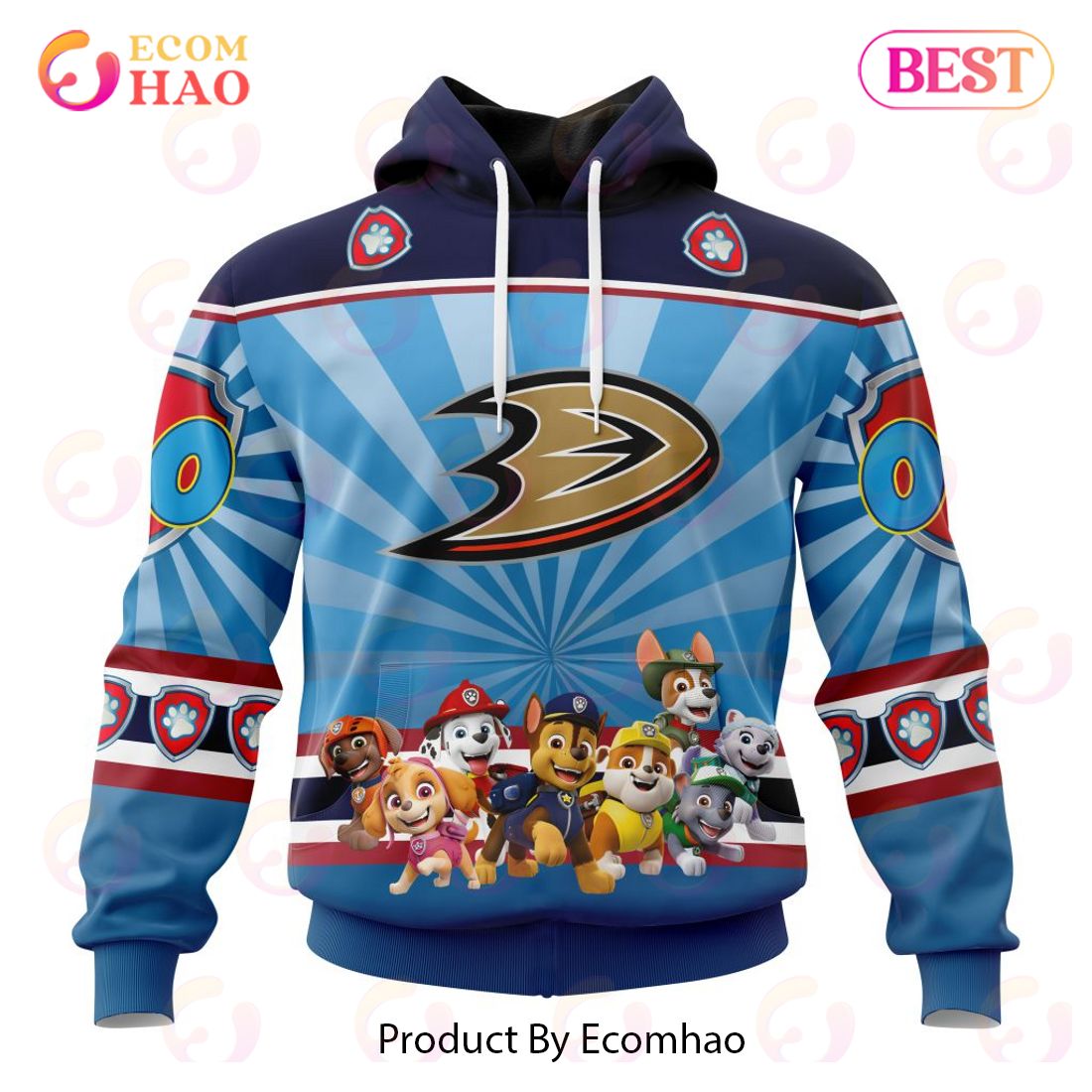 NHL Anaheim Ducks Special Paw Patrol Kits 3D Hoodie