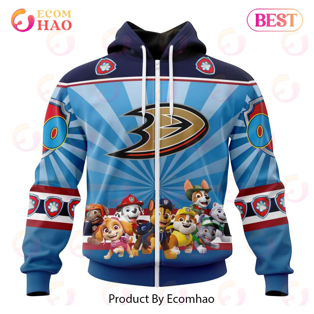 NHL Anaheim Ducks Special Paw Patrol Kits 3D Hoodie