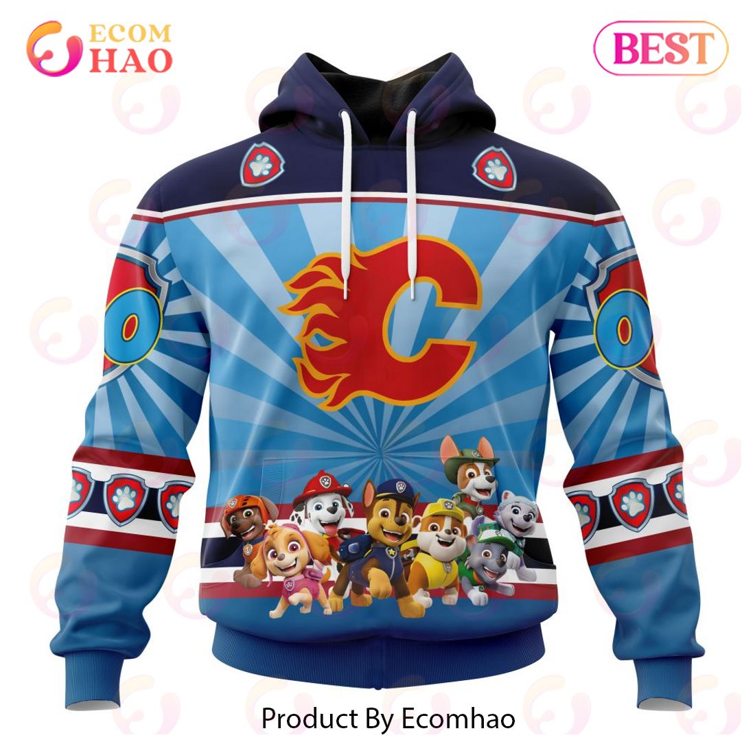 NHL Calgary Flames Special Paw Patrol Kits 3D Hoodie