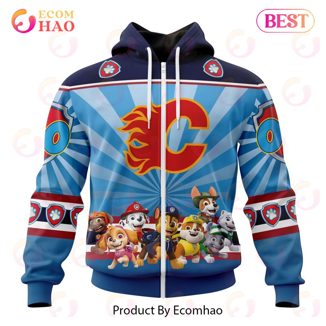 NHL Calgary Flames Special Paw Patrol Kits 3D Hoodie