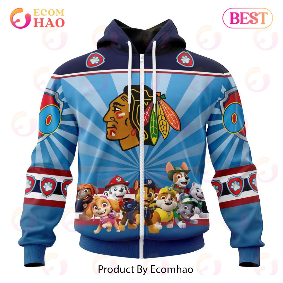 NHL Chicago Blackhawks Special Paw Patrol Kits 3D Hoodie