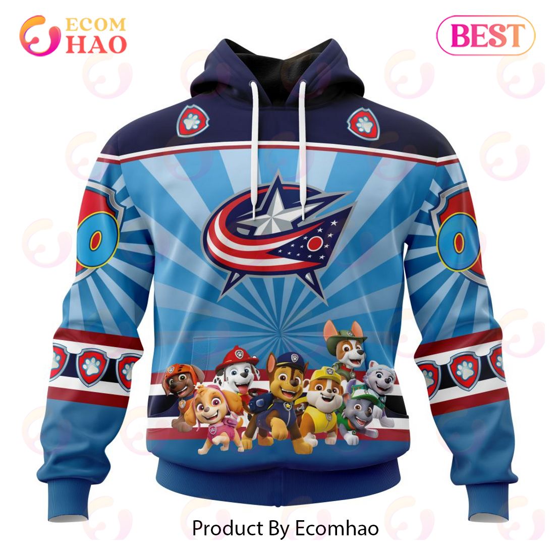 NHL Champion Columbus Blue Jacket 3D Hoodie Sweatshirt Jacket - Beuteeshop